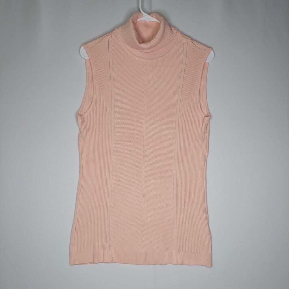 Cato Sleeveless‎ Ribbed Turtleneck Sweater Top Women 18/20 Peach Classic Capsule